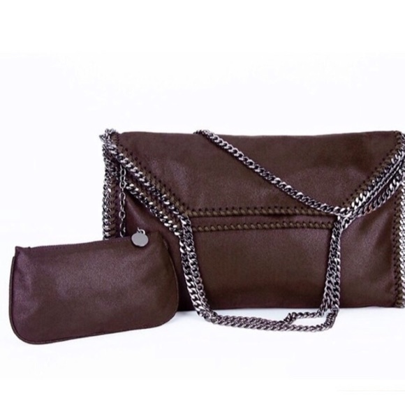 SALE 💗LIKE FAMOUS DESIGNER TOTE W/ ATTACHED CHAIN PURSE - Picture 3 of 6